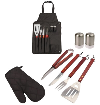 SET BBQ 8 PIEZAS+ DELANTAL