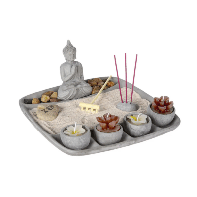 JARDÍN ZEN CON VELAS